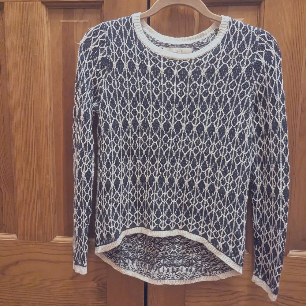 Loft Sweater in Navy/White Size XSP